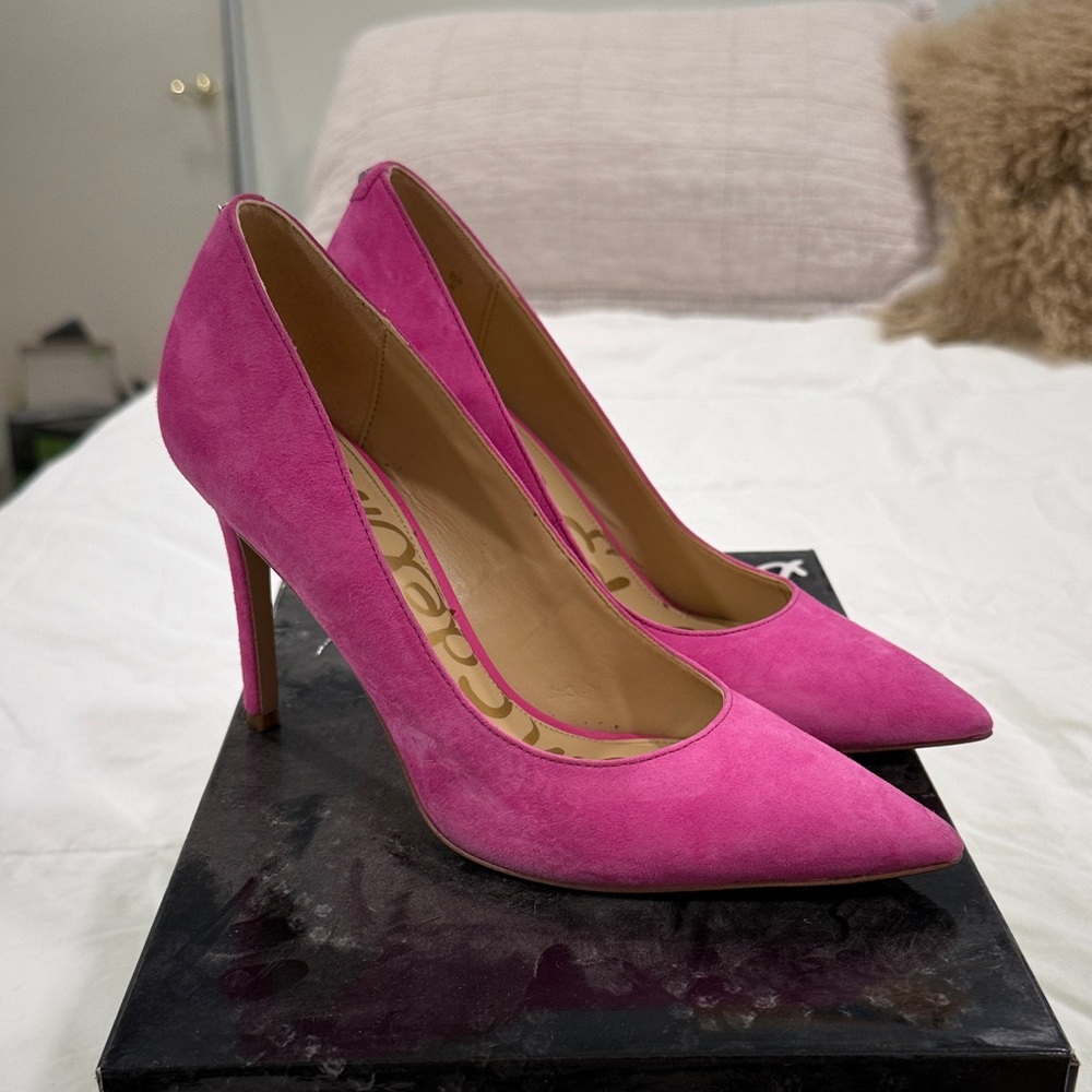 Sam Edelman Pink Suede Hazel Pump Heels